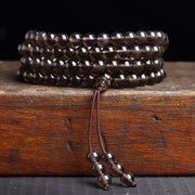 Buddha Stones 108 Mala Beads Black Obsidian lce Obsidian Fulfilment Bracelet