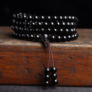 Buddha Stones 108 Mala Beads Black Obsidian lce Obsidian Fulfilment Bracelet Mala Bracelet BS Black Obsidian(Wrist Circumference: 14-16cm) 8mm