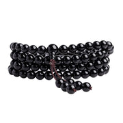 Buddha Stones 108 Mala Beads Black Obsidian lce Obsidian Fulfilment Bracelet Mala Bracelet BS 8