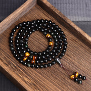 Buddha Stones 108 Mala Beads Black Obsidian lce Obsidian Fulfilment Bracelet Mala Bracelet BS 3