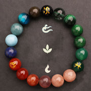 Buddha Stones Five Elements Various Agate Crystal Green Strawberry Quartz Sun Stone Wealth Bracelet Bracelet BS 42