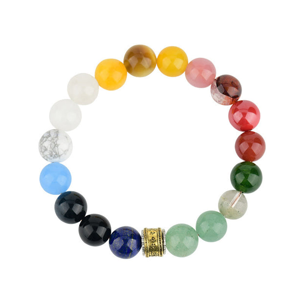 Buddha Stones Five Elements Various Agate Crystal Red Agate Gold Sheen Obsidian Yellow Agate Luck Bracelet Bracelet BS 18