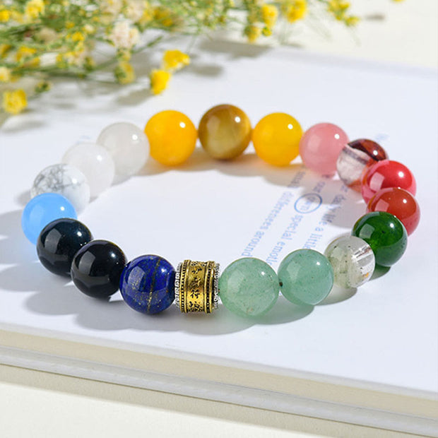 Buddha Stones Five Elements Various Agate Crystal Red Agate Gold Sheen Obsidian Yellow Agate Luck Bracelet Bracelet BS 15