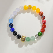 Buddha Stones Five Elements Various Agate Crystal Rutilated Quartz Tiger Eye Yellow Agate Citrine Luck Bracelet Bracelet BS Five Elements(Wrist Circumference: 14-16cm) 8mm