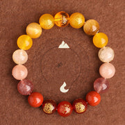 Buddha Stones Five Elements Various Agate Crystal South Red Agate Strawberry Quartz Sun Stone Citrine Luck Bracelet Bracelet BS 1