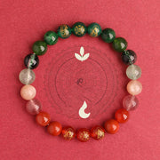 Buddha Stones Five Elements Various Agate Crystal South Red Agate Strawberry Quartz Sun Stone Citrine Luck Bracelet Bracelet BS 22