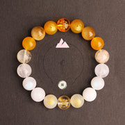 Buddha Stones Five Elements Various Agate Crystal South Red Agate Strawberry Quartz Sun Stone Citrine Luck Bracelet Bracelet BS 32