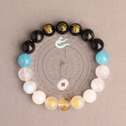 Buddha Stones Five Elements Various Agate Crystal South Red Agate Strawberry Quartz Sun Stone Citrine Luck Bracelet Bracelet BS 38