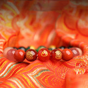 Buddha Stones Five Elements Various Agate Crystal South Red Agate Strawberry Quartz Sun Stone Citrine Luck Bracelet Bracelet BS 27