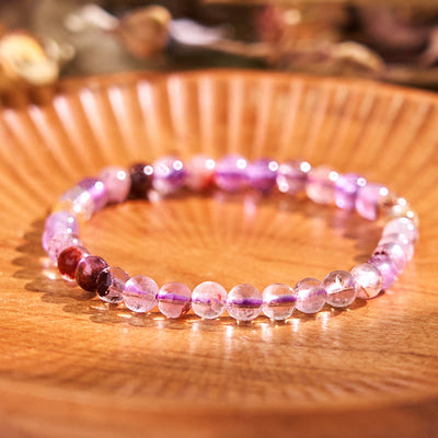 Buddha Stones Natural Purple Phantom Love Wisdom Bracelet