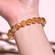 Buddha Stones Natural Citrine Snowflake Crystal Prosperity Bracelet