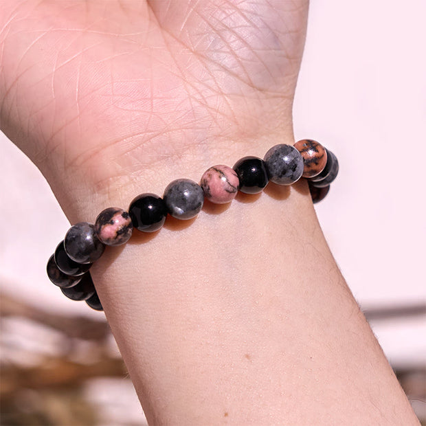 Buddha Stones Tiger Eye Black Glitter Stone Black Glass Beads Protection Bracelet