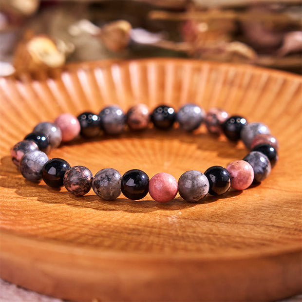 Buddha Stones Tiger Eye Black Glitter Stone Black Glass Beads Protection Bracelet