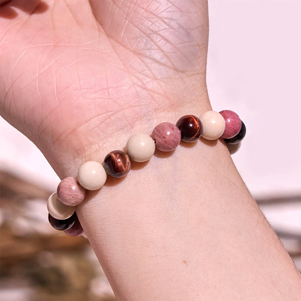 Buddha Stones Tiger Eye Black Glitter Stone Black Glass Beads Protection Bracelet