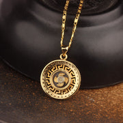 Buddha Stones Gold plated Copper Brass Rotatable Windmill Feng Sheng Shui Qi Fu Luck Necklace Pendant Necklaces & Pendants BS 1