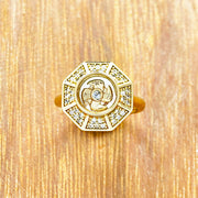 Buddha Stones Gold Plated Copper Windmill Feng Sheng Shui Qi Luck Wealth Adjustable Ring Ring BS 3