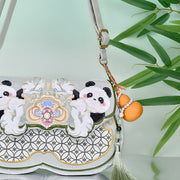 Buddha Stones Panda Flowers Gourd Pendant Shoulder Bag Crossbody Bag Crossbody Bag&Shoudler Bag BS 1