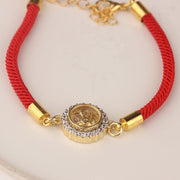 Buddha Stones Red String Copper Brass Rotatable Windmill Feng Sheng Shui Qi Protection Braided Bracelet Bracelet BS 1