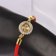 Buddha Stones Red String Copper Brass Rotatable Windmill Feng Sheng Shui Qi Protection Braided Bracelet