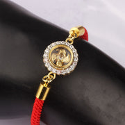 Buddha Stones Red String Copper Brass Rotatable Windmill Feng Sheng Shui Qi Protection Braided Bracelet Bracelet BS 7