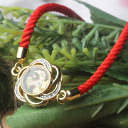 Buddha Stones Rotatable Plum Red String Copper Brass Windmill Feng Sheng Shui Qi Protection Braided Bracelet