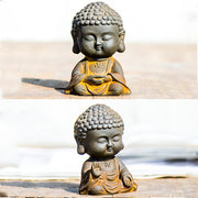 Buddha Stones Small Meditating Buddha Iron Powder Rust Cast Resin Statue Home Decoration