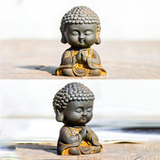 Buddha Stones Small Meditating Buddha Iron Powder Rust Cast Resin Statue Home Decoration Decorations BS 18