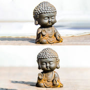 Buddha Stones Small Meditating Buddha Iron Powder Rust Cast Resin Statue Home Decoration Decorations BS 15