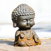 Buddha Stones Small Meditating Buddha Iron Powder Rust Cast Resin Statue Home Decoration Decorations BS 12