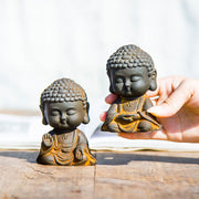 Buddha Stones Small Meditating Buddha Iron Powder Rust Cast Resin Statue Home Decoration Decorations BS 2