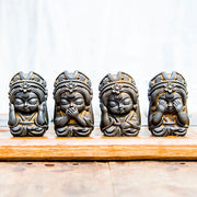 Buddha Stones Handmade Zakiram Iron Powder Rust Cast Resin Statue Zen Home Decoration Decorations BS Rust Version 4Pcs Set