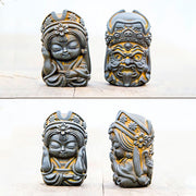 Buddha Stones Handmade Zakiram Iron Powder Rust Cast Resin Statue Zen Home Decoration Decorations BS 7