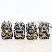 Buddha Stones Handmade Zakiram Iron Powder Rust Cast Resin Statue Zen Home Decoration Decorations BS 3