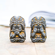 Buddha Stones Handmade Zakiram Iron Powder Rust Cast Resin Statue Zen Home Decoration Decorations BS 4