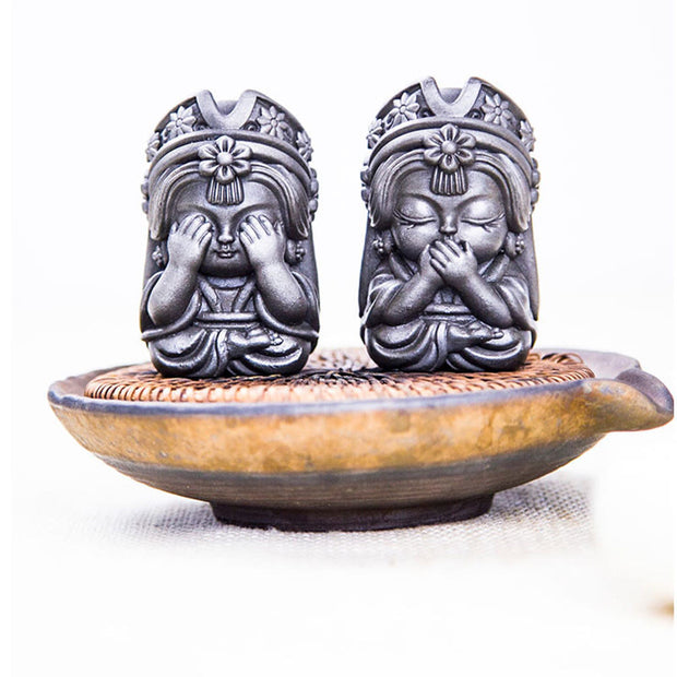 Buddha Stones Handmade Zakiram Iron Powder Rust Cast Resin Statue Zen Home Decoration Decorations BS 6