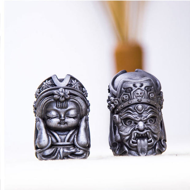 Buddha Stones Handmade Zakiram Iron Powder Rust Cast Resin Statue Zen Home Decoration Decorations BS 29