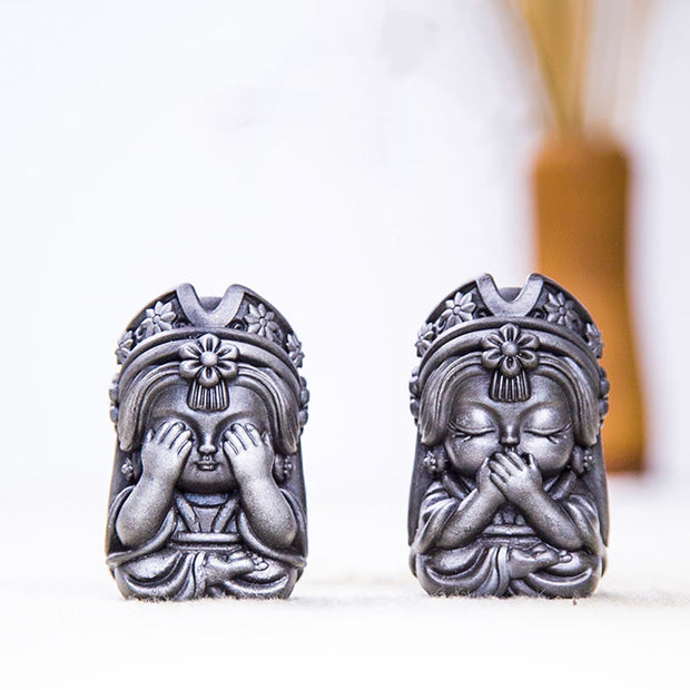 Buddha Stones Handmade Zakiram Iron Powder Rust Cast Resin Statue Zen Home Decoration Decorations BS 33