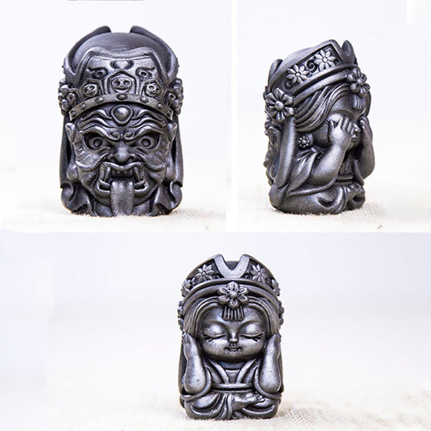 Buddha Stones Handmade Zakiram Iron Powder Rust Cast Resin Statue Zen Home Decoration Decorations BS 36