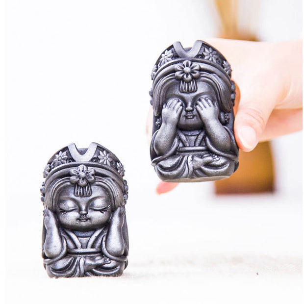 Buddha Stones Handmade Zakiram Iron Powder Rust Cast Resin Statue Zen Home Decoration Decorations BS 32