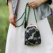 Buddha Stones Retro Chinese Embroidery Pearl Chain Crossbody Bag Shoudler Bag Crossbody Bag&Shoudler Bag BS 1