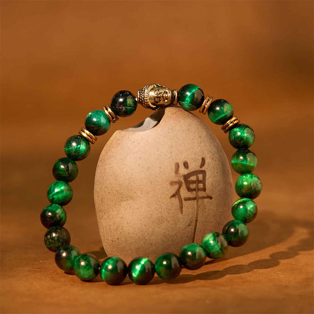 FREE Today: Protection Strength Blue Green Red Tiger Eye Buddha Head Bracelet FREE FREE 17