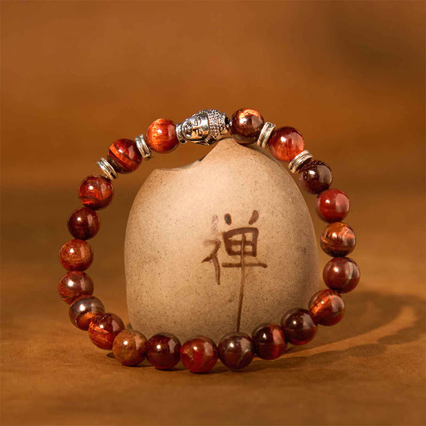 FREE Today: Protection Strength Blue Green Red Tiger Eye Buddha Head Bracelet FREE FREE 37