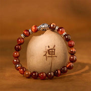 Buddha Stones Blue Green Red Tiger Eye Buddha Head Balance Bracelet