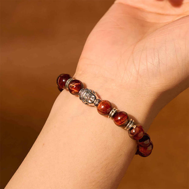 FREE Today: Protection Strength Blue Green Red Tiger Eye Buddha Head Bracelet FREE FREE 39