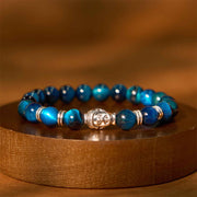 Buddha Stones Blue Green Red Tiger Eye Buddha Head Balance Bracelet