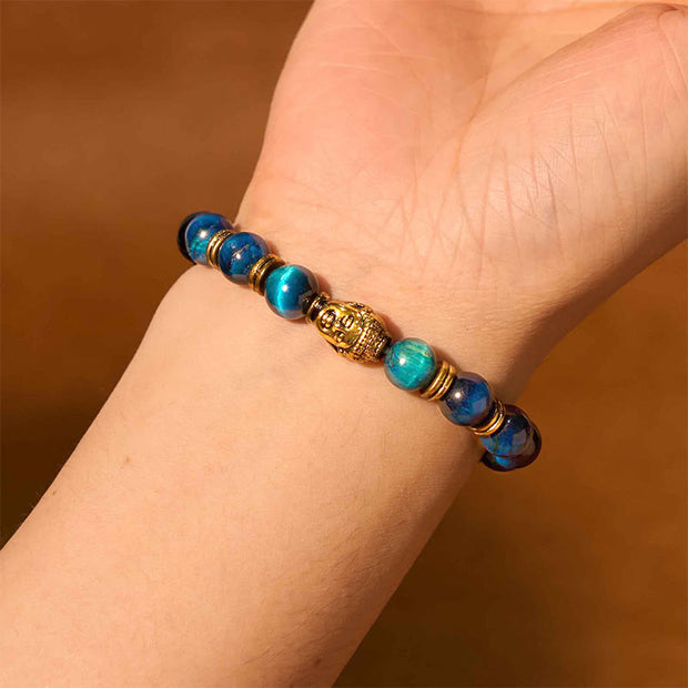 FREE Today: Protection Strength Blue Green Red Tiger Eye Buddha Head Bracelet FREE FREE 2