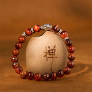 Buddha Stones Blue Green Red Tiger Eye Buddha Head Balance Bracelet