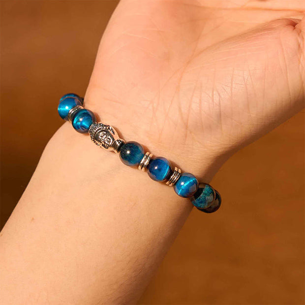 FREE Today: Protection Strength Blue Green Red Tiger Eye Buddha Head Bracelet FREE FREE 11