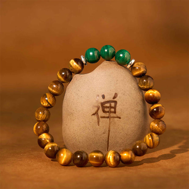 Buddha Stones Tiger Eye Green Tiger Eye Courage Bracelet