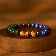 Buddha Stones Blue Tiger Eye Green Tiger Eye Tiger Eye Balance Bracelet